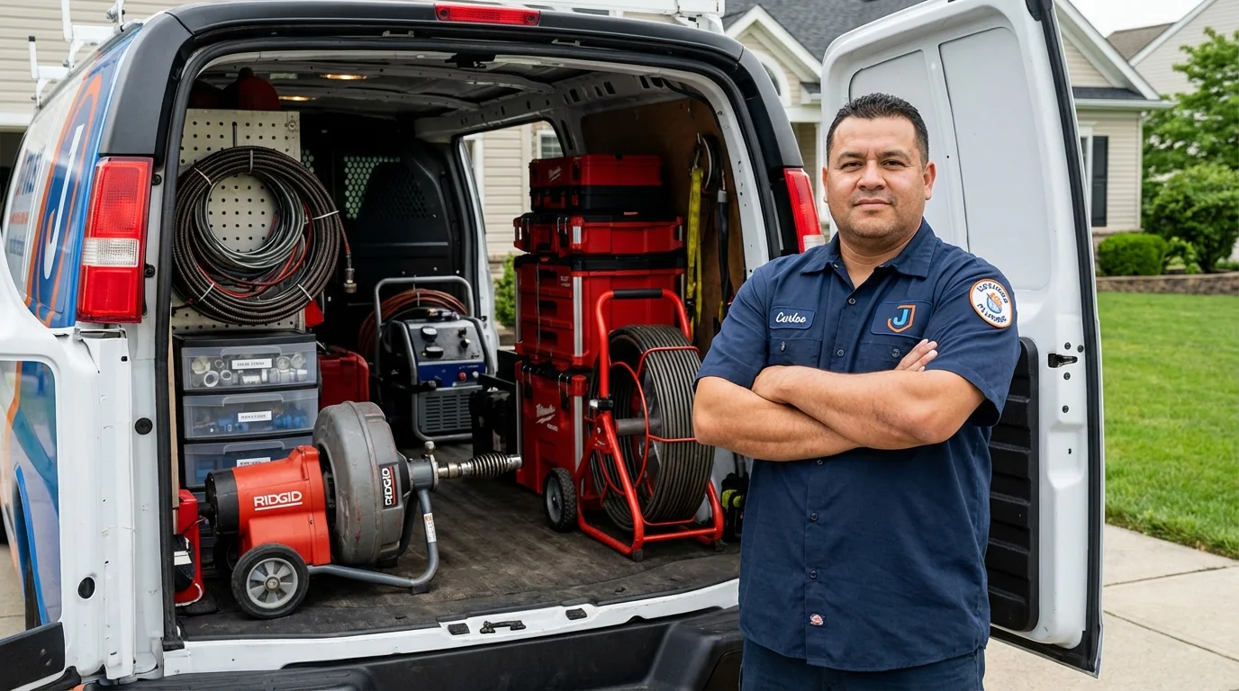 Professional drain cleaning equipment and Johns Plumbing LLC plumber in Mount Vernon